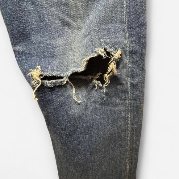 Citizens of Humanity Distressed Elsa Mid Rise Slim Fit Crop Button Fly Jeans - Picture 8 of 8